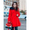 Zeagoo Women’s Fashion Faux Fur Lapel Double-Breasted Thick Wool Trench Coat Winter Warm Jacket S-2XL(New_red)