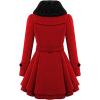 Zeagoo Women’s Fashion Faux Fur Lapel Double-Breasted Thick Wool Trench Coat Winter Warm Jacket S-2XL(New_red)