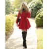 Zeagoo Women’s Fashion Faux Fur Lapel Double-Breasted Thick Wool Trench Coat Winter Warm Jacket S-2XL(New_red)