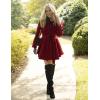 Zeagoo Women’s Fashion Faux Fur Lapel Double-Breasted Thick Wool Trench Coat Winter Warm Jacket S-2XL(New_wine Red)