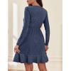 Zeagoo Womens Glitter Dress Wrap V Neck Long Sleeve Swing Club Cocktail Party Dresses Sequin Sparkle Dress Christmas Dress(Navy Blue)