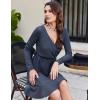 Zeagoo Womens Glitter Dress Wrap V Neck Long Sleeve Swing Club Cocktail Party Dresses Sequin Sparkle Dress Christmas Dress(Navy Blue)