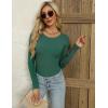 Zeagoo Women’s Long Sleeve Ribbed Shirt 2025 Fall Knit Sweater Basic Slim Fit Tops Crewneck Cute Outfits(Green)