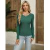 Zeagoo Women’s Long Sleeve Ribbed Shirt 2025 Fall Knit Sweater Basic Slim Fit Tops Crewneck Cute Outfits(Green)