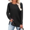 Zeagoo Womens Long Sleeve Shirts Lightweight Cable Knit Sleeve Shirts Trendy Fall Tunic Tops(Black)