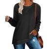 Zeagoo Womens Long Sleeve Shirts Lightweight Cable Knit Sleeve Shirts Trendy Fall Tunic Tops(Black)