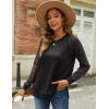 Zeagoo Womens Long Sleeve Shirts Lightweight Cable Knit Sleeve Shirts Trendy Fall Tunic Tops(Black)