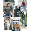 Zeagoo Womens Long Sleeve Shirts Lightweight Cable Knit Sleeve Shirts Trendy Fall Tunic Tops(Burgundy)