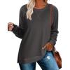 Zeagoo Womens Long Sleeve Shirts Lightweight Cable Knit Sleeve Shirts Trendy Fall Tunic Tops(Dark Grey)