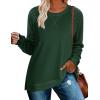 Zeagoo Womens Long Sleeve Shirts Lightweight Cable Knit Sleeve Shirts Trendy Fall Tunic Tops(Green)