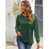 Zeagoo Womens Long Sleeve Shirts Lightweight Cable Knit Sleeve Shirts Trendy Fall Tunic Tops(Green)