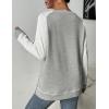 Zeagoo Womens Long Sleeve Shirts Lightweight Cable Knit Sleeve Shirts Trendy Fall Tunic Tops(Grey+white)