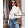 Zeagoo Womens Long Sleeve Shirts Mock Neck Turtleneck Slim Fitted Basic Crop Tops 2024 Fashion Casual T-Shirts(White+light Grey)