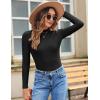Zeagoo Women’s Long Sleeve Stretch Shirts Mock Neck Ribbed T-Shirt Fitted Casual Basic Tops 2024