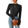 Zeagoo Women’s Long Sleeve Stretch Shirts Mock Neck Ribbed T-Shirt Fitted Casual Basic Tops 2024