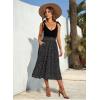 Zeagoo Women’s Midi Skirts High Waisted Pleated A-Line Swing Skirts Summer Floral Long Skirts with Pockets(Blcack Floral)