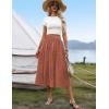 Zeagoo Women’s Midi Skirts High Waisted Pleated A-Line Swing Skirts Summer Floral Long Skirts with Pockets(Coffee)