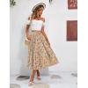 Zeagoo Women’s Midi Skirts High Waisted Pleated A-Line Swing Skirts Summer Floral Long Skirts with Pockets(Colorful Floral)