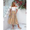 Zeagoo Women’s Midi Skirts High Waisted Pleated A-Line Swing Skirts Summer Floral Long Skirts with Pockets(Colorful Floral)