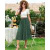 Zeagoo Women’s Midi Skirts High Waisted Pleated A-Line Swing Skirts Summer Floral Long Skirts with Pockets(Dark Green)