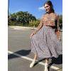 Zeagoo Women’s Midi Skirts High Waisted Pleated A-Line Swing Skirts Summer Floral Long Skirts with Pockets(Floral-purple)