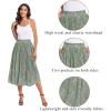 Zeagoo Women’s Midi Skirts High Waisted Pleated A-Line Swing Skirts Summer Floral Long Skirts with Pockets(Green Floral)