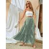 Zeagoo Women’s Midi Skirts High Waisted Pleated A-Line Swing Skirts Summer Floral Long Skirts with Pockets(Green Floral)