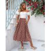 Zeagoo Women’s Midi Skirts High Waisted Pleated A-Line Swing Skirts Summer Floral Long Skirts with Pockets(Red Polka Dots)
