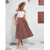 Zeagoo Women’s Midi Skirts High Waisted Pleated A-Line Swing Skirts Summer Floral Long Skirts with Pockets(Red Polka Dots)