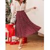 Zeagoo Women’s Midi Skirts High Waisted Pleated A-Line Swing Skirts Summer Floral Long Skirts with Pockets(Red Round Dot)