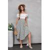 Zeagoo Women’s Midi Skirts High Waisted Pleated A-Line Swing Skirts Summer Floral Long Skirts with Pockets(Yellow Blue)