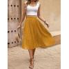 Zeagoo Women’s Midi Skirts High Waisted Pleated A-Line Swing Skirts Summer Floral Long Skirts with Pockets(Yellow Floral)