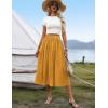 Zeagoo Women’s Midi Skirts High Waisted Pleated A-Line Swing Skirts Summer Floral Long Skirts with Pockets(Yellow Floral)