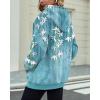 Zeagoo Womens Oversized Hoodies 2025 Fleece Sweatshirts Long Sleeve Pullover with Pocket Fall Winter Outfits Clothes(Blue Floral)