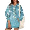 Zeagoo Womens Oversized Hoodies 2025 Fleece Sweatshirts Long Sleeve Pullover with Pocket Fall Winter Outfits Clothes(Blue Floral)