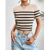 Zeagoo Women’s Short Sleeve Basic Slim Fit Tops Crewneck Ribbed Knit T Shirt Cute Summer Outfits