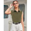 Zeagoo Women’s Sleeveless Button Down Shirts Blouses Solid Casual Basic V Neck Tank Tops for Work S-XXL(Army Green)