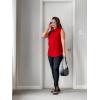 Zeagoo Women’s Sleeveless Button Down Shirts Blouses Solid Casual Basic V Neck Tank Tops for Work S-XXL(Red)