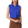 Zeagoo Women’s Sleeveless Button Down Shirts Blouses Solid Casual Basic V Neck Tank Tops for Work S-XXL(Royal Blue)