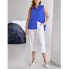 Zeagoo Women’s Sleeveless Button Down Shirts Blouses Solid Casual Basic V Neck Tank Tops for Work S-XXL(Royal Blue)