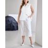 Zeagoo Women’s Sleeveless Button Down Shirts Blouses Solid Casual Basic V Neck Tank Tops for Work S-XXL(White)