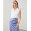 Zeagoo Women’s Sleeveless Button Down Shirts Blouses Solid Casual Basic V Neck Tank Tops for Work S-XXL(White)