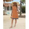 Zeagoo Womens Summer Beach Dresses 2025 Loose Sleeveless Mini Sundress Swimsuit Coverup Spring Casual Boho Tank Dress(Orange)