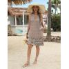 Zeagoo Womens Summer Beach Dresses 2025 Loose Sleeveless Mini Sundress Swimsuit Coverup Spring Casual Boho Tank Dress(Orange Print)