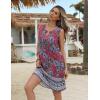 Zeagoo Womens Summer Beach Dresses 2025 Loose Sleeveless Mini Sundress Swimsuit Coverup Spring Casual Boho Tank Dress(Red)