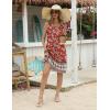 Zeagoo Womens Summer Beach Dresses 2025 Loose Sleeveless Mini Sundress Swimsuit Coverup Spring Casual Boho Tank Dress(Red Print)