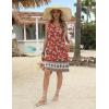 Zeagoo Womens Summer Beach Dresses 2025 Loose Sleeveless Mini Sundress Swimsuit Coverup Spring Casual Boho Tank Dress(Red Print)