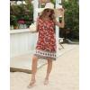 Zeagoo Womens Summer Beach Dresses 2025 Loose Sleeveless Mini Sundress Swimsuit Coverup Spring Casual Boho Tank Dress(Red Print)