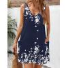 Zeagoo Womens Summer Dress 2026 Loose V Neck Sleeveless Sundresses Swimsuit Coverup with Pockets Floral Tank Dresses(Navy Blue Floral)