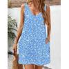 Zeagoo Womens Summer Dress 2026 Loose V Neck Sleeveless Sundresses Swimsuit Coverup with Pockets Floral Tank Dresses(Navy Floral-2)